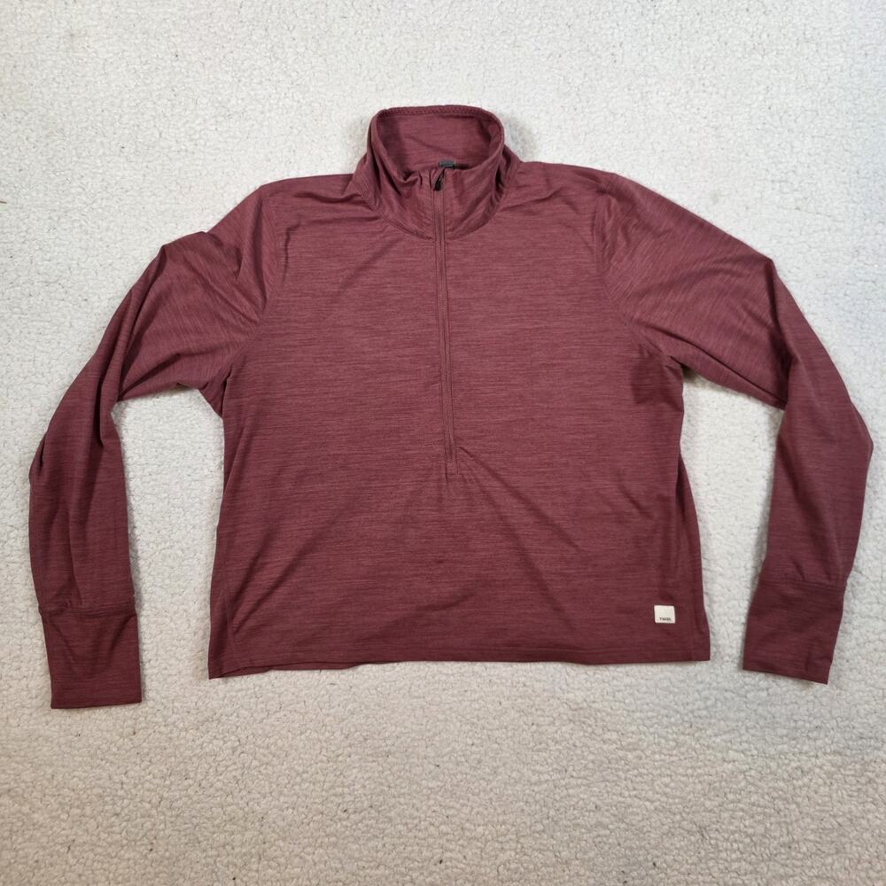 Vuori Women's 1/2 Zip Pullover Stretch Crescent Red Size Medium VW220